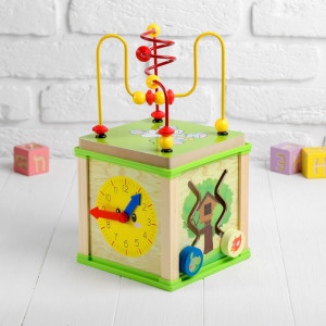 Cub din lemn cu activitati interactive 5 in 1 din Lemn, Copacel