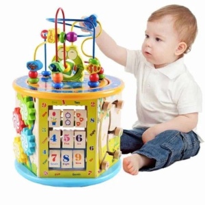 Cub educativ din lemn cu 9 activitati, Broscuta - Img 2