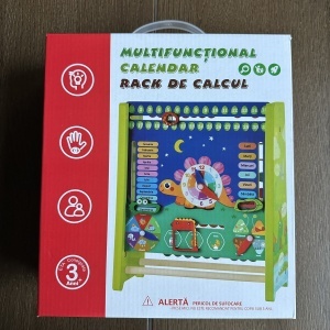 Joc educativ 3 in 1 in limba romana, caledar cu tablita si abac