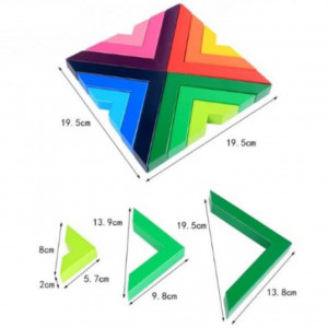 Joc educativ de constructie cu 12 piese, tip Tangram
