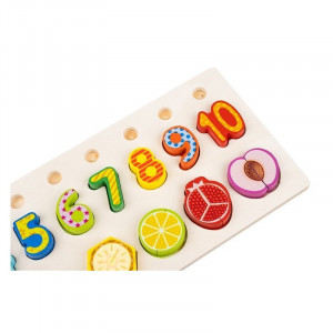 Joc logaritmic 4 in 1, asociere, numarare, sortare si feliat fructe