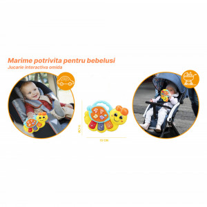 Jucarie interactiva muzicala cu functii si lumini, Orga Omida, Galben