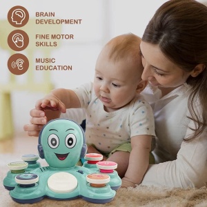 Jucarie muzicala interactiva 2 in 1, Caracatita, Albastru