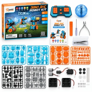 Kit robot programabil Kyanio 3 in 1, cu telecomanda, 220 de piese si pana la 64 de comenzi - Img 8