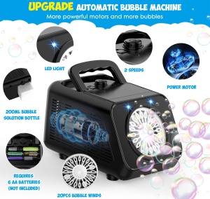 Masina automata de facut baloane de sapun, lumini led, 1 ventilator, 15000+/min