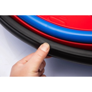 Masinuta electrica bumper car cu lumini, centura de siguranta, 2 controllere, telecomanda, Bluetooth, 1-6 ani, nava spatiala, rosu - Img 5