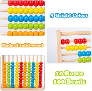 Numaratoare abac din lemn cu 10 randuri, Abacus frame