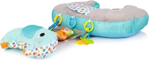 Perna multifunctionala 5 in 1 pentru bebelusi, cu jucarii senzoriale, pentru tummy time, alaptare si sprijin in sezut, albastru - Img 5