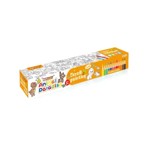 Plansa de colorat pentru copii rulou 200 x 30 cm, 12 creioane colorate