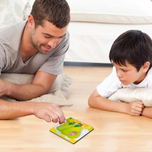Puzzle 6 in 1 cu piese mari si imagine asociere, Fructe