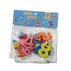 Set 10 cifre magnetice colorate din lemn