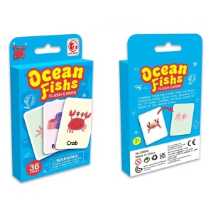 Set 36 carduri cognitive pentru copii, joc memorie, Invatam animalutele marine