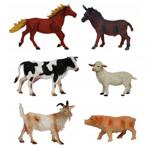 Set 6 animale de la ferma, figurine mari, 17 cm