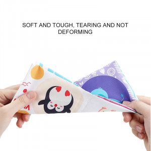 Set 6 carti textile pentru stimulare vizuala si senzoriala, 0-12 luni