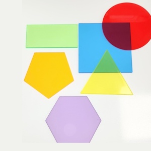 Set 36 forme geometrice mari transparente, 10 cm