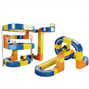 Set constructie tren cu circuit magnetic 3D - 126 piese