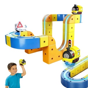 Set constructie tren cu circuit magnetic 3D - 79 piese