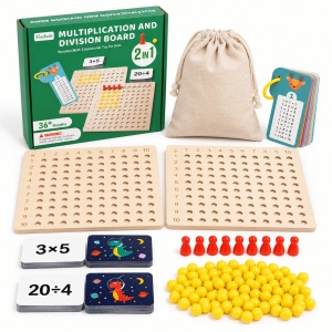 Set de joaca educativ din lemn pentru inmultire si impartire, 224 de piese