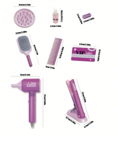 Set de joaca styling cu uscator si placa de par- 13 piese