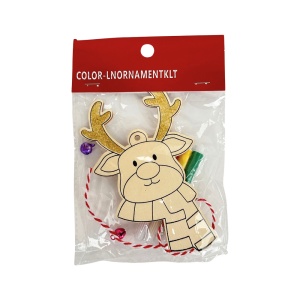 Set figurina ren de pictat din lemn, activitati craft, 13 cm