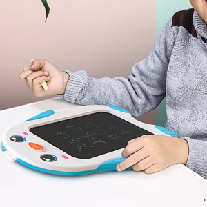 Tableta LCD cu buton stergere, Pinguinul Vesel, Albastru