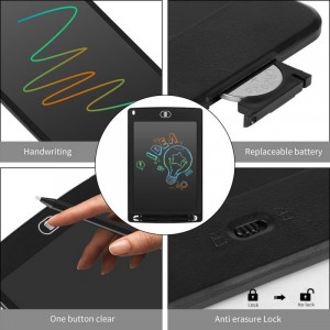 Tableta LCD grafica pentru desenat si scris, Buton stergere, 8.5", Rosu