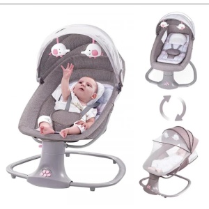 Balansoar electri 3 in 1 pentru bebelusi, bluetooth, telecomanda