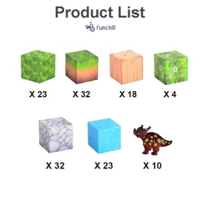 Blocuri magnetice de constructie 3D tip Minecraft, 2.5 cm - 142 piese
