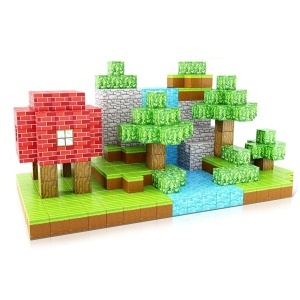 Blocuri magnetice de constructie 3D tip Minecraft, 2 cm