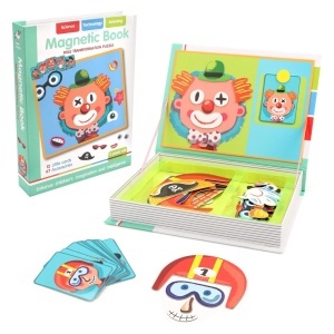 Carte magnetica puzzle pentru copii – Expresii faciale si emotii