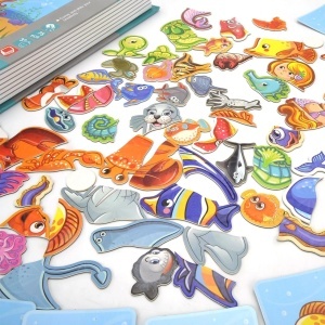 Carte magnetica puzzle cu pentru copii – Lumea oceanelor