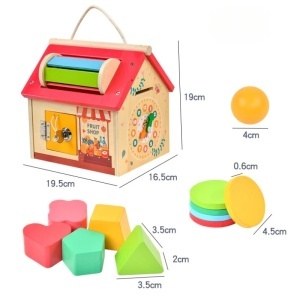 Casuta educativa din lemn 8 in 1 cu activitati Montessori - Tambur