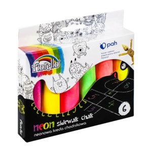 Creta groasa desen asfalt, 6 buc, culori neon, Fiorello