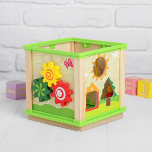 Cub din lemn cu activitati interactive 5 in 1 din Lemn, Copacel