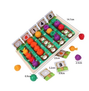 Joc educativ 4 in 1 cu activitati de numarat si asocieri cu cartonase si cupe - Gradina