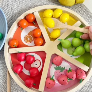 Joc educativ clasificare, motricitate si operatiuni matematice cu 78 piese, Fructe