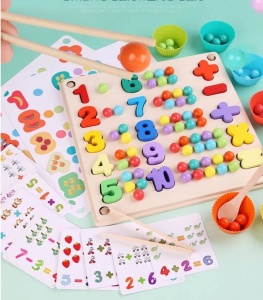 Joc Montessori cu activitati, matematica, asocieri si numarare