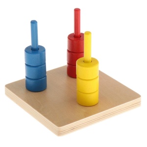 Joc educativ de stivuire si perceptie spatiala cu 3 coloane
