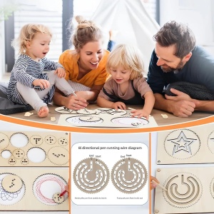 Joc Montessori si sabloane din lemn pentru desen - Img 6