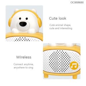 Jucarie karaoke 2 in 1, microfon si boxa, cu bluetooth si telecomanda - Ursulet