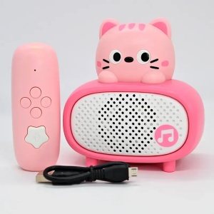 Jucarie karaoke 2 in 1, microfon si boxa, cu bluetooth si telecomanda - Pisicuta