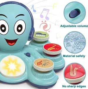 Jucarie muzicala interactiva 2 in 1, Caracatita, Albastru