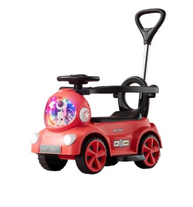 Masinuta eletrica ride-on pentru copii cu lumini LED, muzica si maner parental reglabil, 2-4 ani, rosu