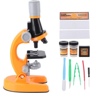 Microscop pentru copii, STEM, marire pana la 1200x - Portocaliu