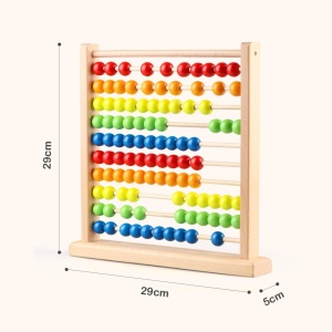 Numaratoare abac din lemn cu 10 randuri - 29 cm