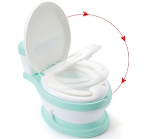 Olita muzicala 3 in 1 pentru copii, design realist tip toaleta, 1-6 ani, verde
