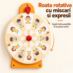 Panou de perete cu activitati Montessori Viga – Recunoaste emotia, 56.5 cm - Img 5