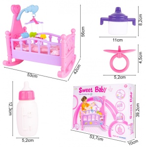 Patut balansoar cu papusa, carusel suspendat si accesorii incluse - Sweet Baby