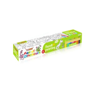 Plansa de colorat pentru copii rulou 200 x 30 cm, 12 creioane colorate
