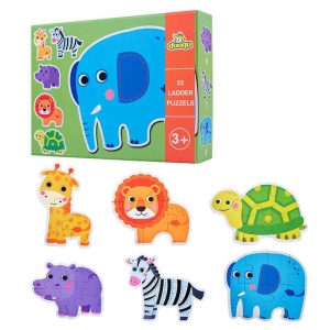 Puzzle cu 33 piese mari, Animale salbatice